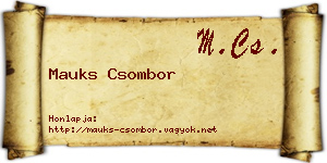 Mauks Csombor névjegykártya